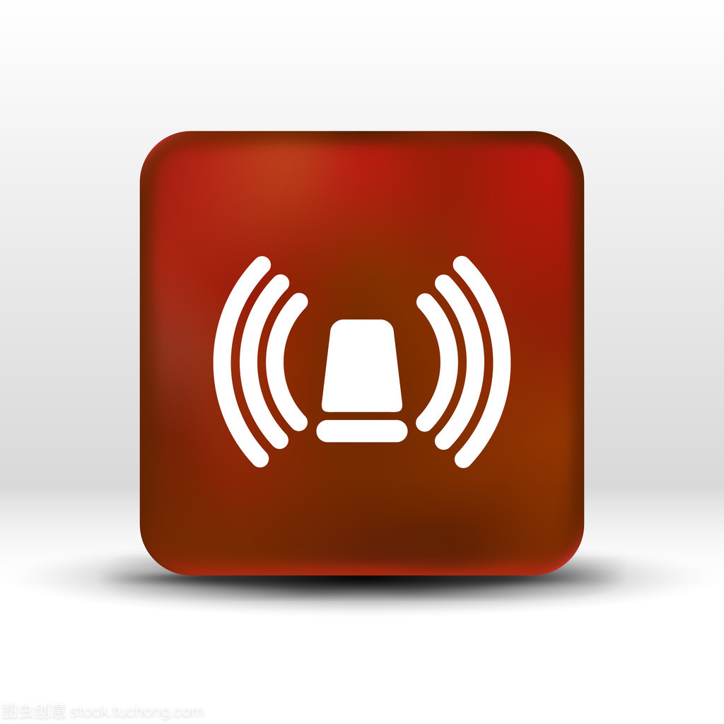 圖標的燈塔警報器孤立的謹慎警察白色醫療